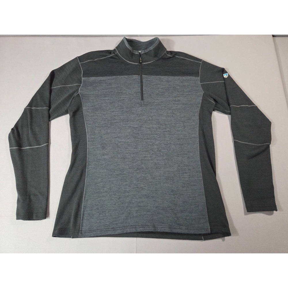 Kuhl Shirt Mens Extra Large Gray Stretch Performance Ryzer Outdoor Pullover Zip